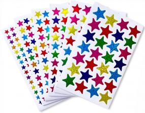 img 1 attached to 4360 Count Laser Shiny Sparkle Star Stickers - красочные самоклеящиеся звезды для детей, студентов и учителей!