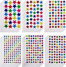 img 4 attached to 4360 Count Laser Shiny Sparkle Star Stickers - красочные самоклеящиеся звезды для детей, студентов и учителей!