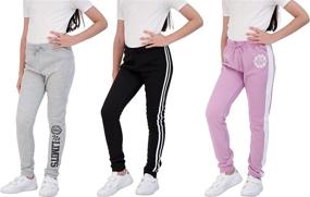 img 4 attached to Girls' Active Sweatpants: Star 👧 Ride Athletic Pink Rose Blue Clothing