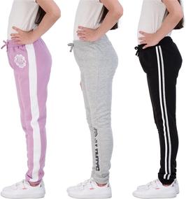img 1 attached to Girls' Active Sweatpants: Star 👧 Ride Athletic Pink Rose Blue Clothing
