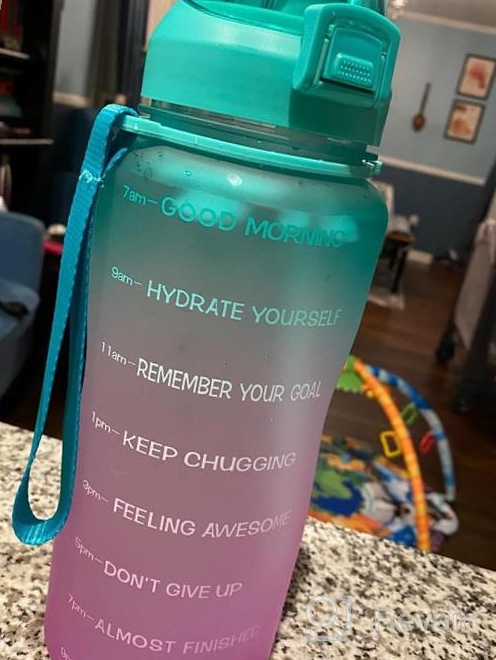 img 1 attached to Fidus Large Half Gallon/64Oz Motivational Water Bottle With Time Marker & Straw,Leakproof Tritan BPA Free Water Jug,Ensure You Drink Enough Water Daily For Fitness,Gym And Outdoor Sports review by Albert Wallin