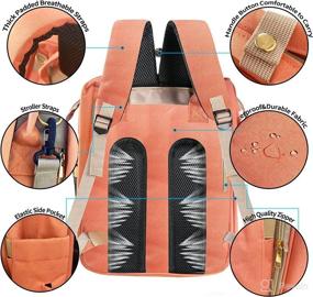 img 2 attached to 🧳 Ultimate Baby Diaper Bag Backpack: Built-in Changing Station, Sunshade Bassinet, USB Port | Waterproof, Unisex Travel Diaper Bag for Moms and Dads - Boys or Girls (Orange)