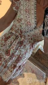 img 7 attached to Мини-платье с цветочным запахом для женщин: богемный стиль с рюшами и V-образным вырезом, идеально подходит для летних пляжных дней! (Размеры S-XL)