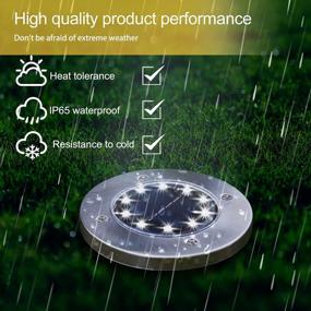 img 3 attached to 12 Pack Solar Ground Lights Christmas - Waterproof Outdoor Landscape Lighting For Lawn, Patio And Walkways