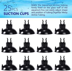 img 2 attached to Wanhork 25-PC Silicone Aquarium Airline Suction Cup for 3/16&#34; Fish Tank Airline Tubing, Connectors, and Check Valves - Professional and Thickened (Black)