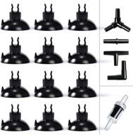 wanhork 25-pc silicone aquarium airline suction cup for 3/16&#34; fish tank airline tubing, connectors, and check valves - professional and thickened (black) logo