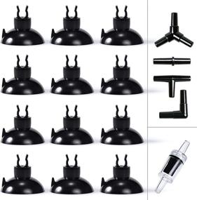 img 4 attached to Wanhork 25-PC Silicone Aquarium Airline Suction Cup for 3/16&#34; Fish Tank Airline Tubing, Connectors, and Check Valves - Professional and Thickened (Black)