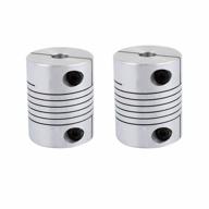 pack of 2 xnrtop aluminum alloy shaft couplings - 8mm to 10mm, 32mm diameter stepper motor couplers for 3d printers, cnc machines, diy encoders, with 40mm length logo