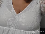img 1 attached to Stylish Maternity V-Neck Chiffon Photography Gown With Long Sleeves And Lace Stitching - Perfect For Baby Shower Photoshoots review by Paulo Heisler