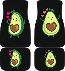 img 4 attached to CHICKYSHIRT Avocado Cute Funny Car Liner: Customized Universal Fit Auto Floor Mats (Set of 4) - Ideal for Vehicle, Sedan, Truck, SUV