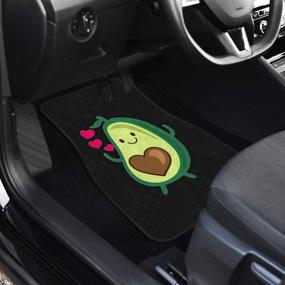 img 2 attached to CHICKYSHIRT Avocado Cute Funny Car Liner: Customized Universal Fit Auto Floor Mats (Set of 4) - Ideal for Vehicle, Sedan, Truck, SUV