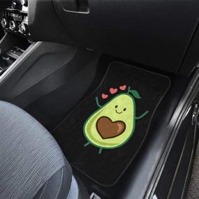 img 1 attached to CHICKYSHIRT Avocado Cute Funny Car Liner: Customized Universal Fit Auto Floor Mats (Set of 4) - Ideal for Vehicle, Sedan, Truck, SUV