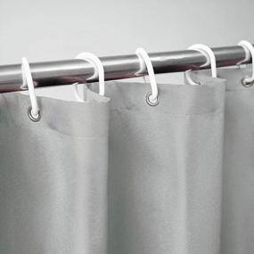img 3 attached to Elegant UFRIDAY Grey Shower Curtain 72X78 Inches - 200G Thick Polyester Fabric With Metal Grommets For Home Or Hotel Bathroom