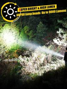 img 3 attached to 9000 Lumen Super Bright XHP90 LED Tactical Flashlight - Rechargeable, Zoomable, IPX5 Waterproof For Camping & Emergency Use.
