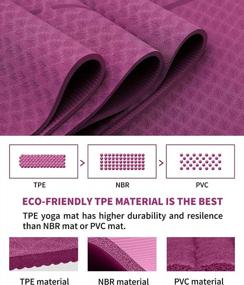 img 2 attached to Ewedoos Alignment Lines Yoga Mat - Non-Slip Textured TPE Mat, 1/4-Inch Thick High Density Padding For Comfortable Yoga, Pilates, And Fitness - Eco-Friendly And Sore-Knee Avoiding