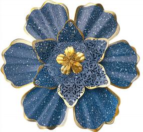 img 4 attached to Bohemian Style Flower Metal Wall Decor For Indoor And Outdoor Spaces - EASICUTI Blue Metal Wall Art For Homes, Patios, And Gardens, 12 Inches