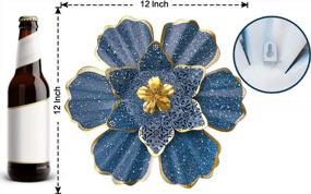 img 3 attached to Bohemian Style Flower Metal Wall Decor For Indoor And Outdoor Spaces - EASICUTI Blue Metal Wall Art For Homes, Patios, And Gardens, 12 Inches