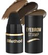 imethod eyebrow stamp kit with stencil - brow stamp refill pomade, black brown logo