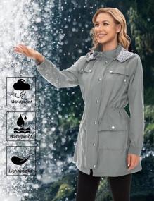 img 2 attached to Bloggerlove Women'S Raincoats Windbreaker Rain Jacket Waterproof Lightweight Outdoor Hooded Trench Coats S-XXL