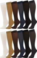 opaque stretchy nylon knee high women's trouser socks in 6 or 12 colorful pairs for enhanced seo logo