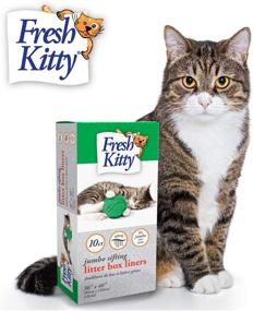 img 3 attached to 🐱 10 ct Jumbo Sifting Litter Pan Box Liners by Fresh Kitty: Durable, Easy to Clean Up Elastic Bags for Pet Cats