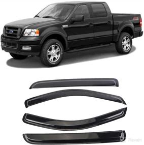 img 4 attached to 🚘 Enhance Your Ride with SONTIAN Window Visor Wind Deflector | 4pcs Out-Channel Rain Guards Set for Ford F150 2004-2008 Super/Crew Cab & Lincoln Mark LT Super/Crew Cab 94443