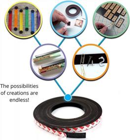 img 1 attached to Craftopia Magnetic Tape Roll - 300 Inch, Cuttable, Strong Sticky Back, Flexible, Easy To Peel And Stick - Perfect For Crafts, Gifts, Office And Home Use