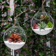 mygift clear glass hanging terrarium globe, mini decorative air plant holder set of 2 logo