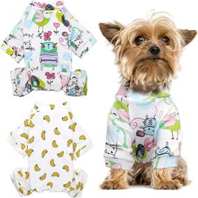 img 4 attached to HYLYUN Puppy Pajamas Packs Jumpsuits Dogs