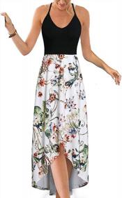 img 4 attached to KILIG Sleeveless Asymmetrical Patchwork Floral 3 Women's Clothing in Dresses