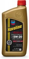 havoline 5w20 high mileage synthetic blend motor oil, 1 quart bottle, 1 pack logo