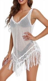 img 4 attached to Stay Fashionable At The Beach With B2Prity Sleeveless Crochet Tank Dress- The Perfect Swimsuit Cover Up For Women