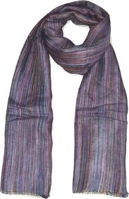 img 4 attached to Linen Melange Stripes Scarf MULTICOLOR Women's Accessories and Scarves & Wraps