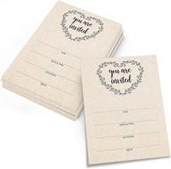 kraft tan fill-in invitations rustic (24 with envelopes) 5x7 inches, large simple heart design - you are invited for party, wedding, shower logo