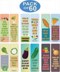 img 3 attached to 60-Pack Creanoso Vegetable Educational Bookmarks - Perfect Home School Teaching Tool For Parents & Cool Stocking Stuffers Gifts For Boys And Girls!