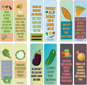 img 4 attached to 60-Pack Creanoso Vegetable Educational Bookmarks - Perfect Home School Teaching Tool For Parents & Cool Stocking Stuffers Gifts For Boys And Girls!