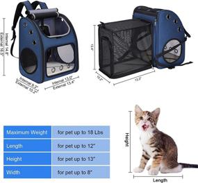 img 3 attached to 🐾 COVONO Expandable Pet Carrier Backpack - Airline Approved, Super Ventilated Design for Cats, Dogs, and Small Animals - Ideal for Traveling, Hiking, Camping