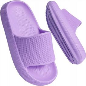 img 4 attached to Kids Cloud Slides Thick Pillow Slipper Sandals For Boys Girls Little Big Kid