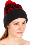 winter-ready: serenita knit pom pom beanie - warm cable knit hat for women and men with stretch caps pattern logo