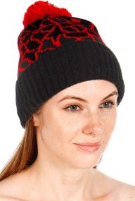 img 4 attached to Winter-Ready: SERENITA Knit Pom Pom Beanie - Warm Cable Knit Hat For Women And Men With Stretch Caps Pattern