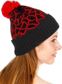 img 3 attached to Winter-Ready: SERENITA Knit Pom Pom Beanie - Warm Cable Knit Hat For Women And Men With Stretch Caps Pattern