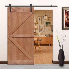 img 3 attached to LUBANN 40 In. X 84 In. Rustic British-Brace Hardwood Barn Door Unfinished Knotty Alder Solid Wood Barn Door Slab