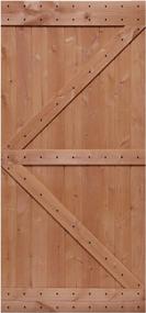 img 4 attached to LUBANN 40 In. X 84 In. Rustic British-Brace Hardwood Barn Door Unfinished Knotty Alder Solid Wood Barn Door Slab