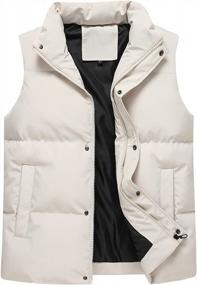 img 4 attached to Flygo Mens Puffer Vest Winter Padded Vests Lightweight Stand Collar Sleeveless Jacket Outerwear