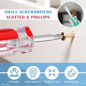 img 3 attached to 🔧 Compact Slotted Phillips Stubby Screwdriver Set - Magnetic Tip Short Flathead Phillips Screwdriver for Tiny Screws - Mini Screwdriver Set - Small Size Short Screwdriver Combo