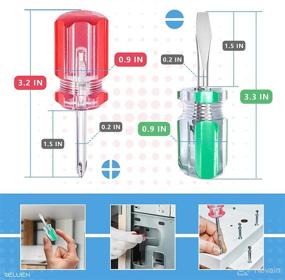 img 2 attached to 🔧 Compact Slotted Phillips Stubby Screwdriver Set - Magnetic Tip Short Flathead Phillips Screwdriver for Tiny Screws - Mini Screwdriver Set - Small Size Short Screwdriver Combo