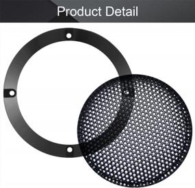 img 2 attached to Fielect 2" Speaker Grill Cover Mesh Black Metal Trim Decorative Circle SubWoofer Grille Speaker Covers Waffle Grill Cover Guard Protector Audio Accessories With 8 Screws