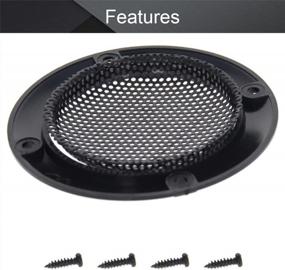 img 1 attached to Fielect 2" Speaker Grill Cover Mesh Black Metal Trim Decorative Circle SubWoofer Grille Speaker Covers Waffle Grill Cover Guard Protector Audio Accessories With 8 Screws