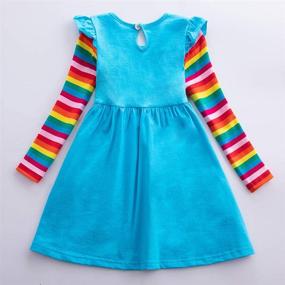 img 3 attached to JUXINSU Fuchsia Girls' Clothing Rainbow Dresses with Butterfly Design - Style 81035