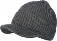 оставайтесь в тепле и моде с большой вязаной шапкой-бини для больших голов - идеальная зимняя шапка с полями и козырьком! логотип